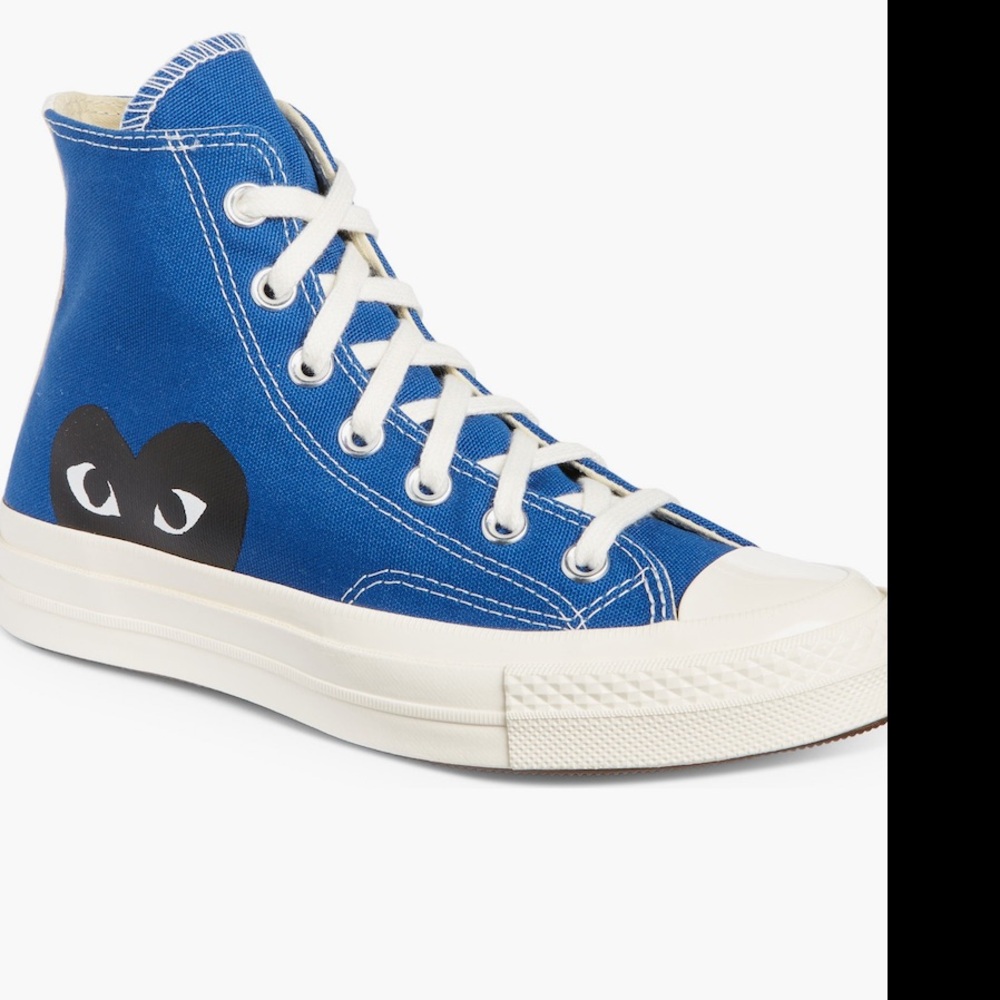 Converse x Comme des Garçons Blue High-Top Sneakers size 5 NEW